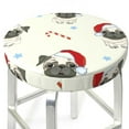 thumbnail image 3 of Lsque Christmas Pug Dog Round Bar chair cushion covers Velvet Fabric Premium Comfort Protects from Scratches and Stains for 14-17 Inch Chair- 13 inch, 3 of 7