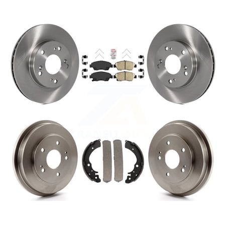 Transit Auto Front Rear Disc Brake Rotors Ceramic Pads and Drum Kit for Car 2006-2008 Honda Civic Hybrid K8A-104971