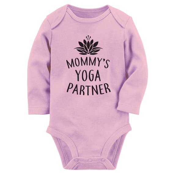 Tstars Boys Unisex Yoga Gifts Yoga Shirts Baby Yoga Mommy's Yoga Partner Mom and Baby Funny Humor Yoga Mom Yoga Tops Yoga Lovers Baby Long Sleeve Bodysuit