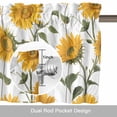 thumbnail image 6 of Sunflowers Valance Curtain for Windows Bright Yellow Sunflower Floral Green Leaf Wooden Grain Rod Pocket Curtain Valances Short Window Treatments for Kitchen Bathroom Laundry Basement 42 x 18 Inch, 6 of 9
