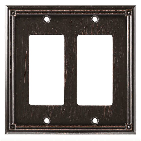 Brainerd W10192-VBR Ruston Venetian Bronze Double GFCI Decora Wall Plate Cover