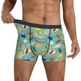 thumbnail image 3 of Men's Boxer Briefs, Conch Shells Print No.9020 Soft Comfy Mens Underwear Boxer Briefs Breathable With Widen Waist, 3 of 7