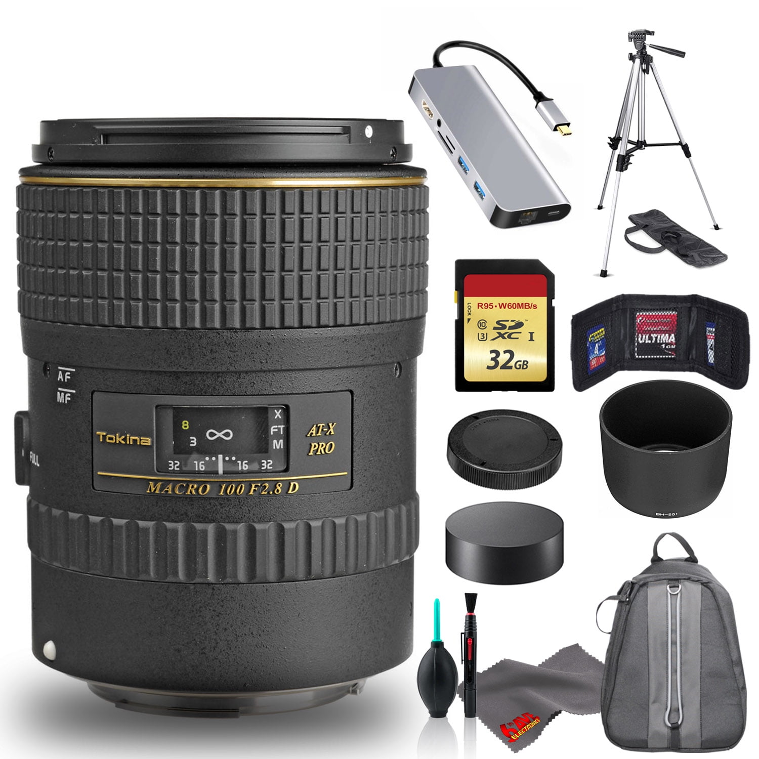 Tokina 100mm F 2 8 At X M100 Af Pro D Macro Autofocus Lens For Canon Eos With 32gb Memory Tripod Backpack And More Intl Model Walmart Com Walmart Com