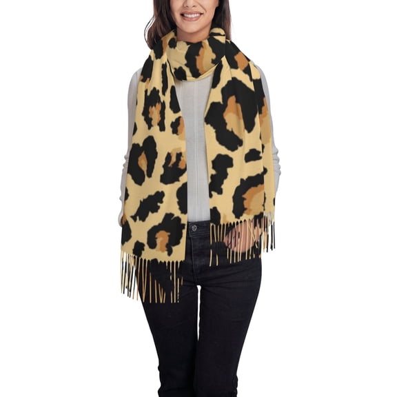 Easygdp Leopard Print Women's Scarf Womens Winter Scarf, Fashion Scarfs for Women, Shawls and Wraps, Long Blanket Scarf