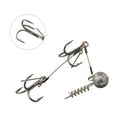 thumbnail image 3 of LEFU for Stainless Steel Pike Stinger Fishing Rig Set with Treble Hook Center Pin Connector Corkscrew Stingers for Softbait Fishing L Sizes, 3 of 10
