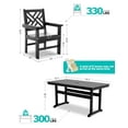 thumbnail image 6 of ATKELITION 10-Piece All-Weather HDPE Patio Dining Set for 8 with Umbrella Hole（Gray), 6 of 13