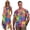 Blue Palm Leaf, variant on Jamaica Flags Couple Matching Hawaiian Outfits Mens Button Up Shirt Big and Tall Shirts and Womens Sleeveless Dress Loose Summer Hawaiian Sundress