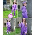 thumbnail image 5 of Oudiya Girls 2 Piece Outfits Velour Tracksuit Hoodie and Jogger Set Sweatsuit Athletic Clothes Sets, 5 of 7