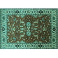 thumbnail image 1 of Ahgly Company Indoor Rectangle Oriental Turquoise Blue Industrial Area Rugs, 2' x 4', 1 of 4