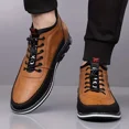 thumbnail image 4 of Men's Casual Dress Boots Motorcycle Boots Plus Size Ankle Boots Lace Up Fashion Leather Boots Business Wedding Party Shoes, 4 of 6
