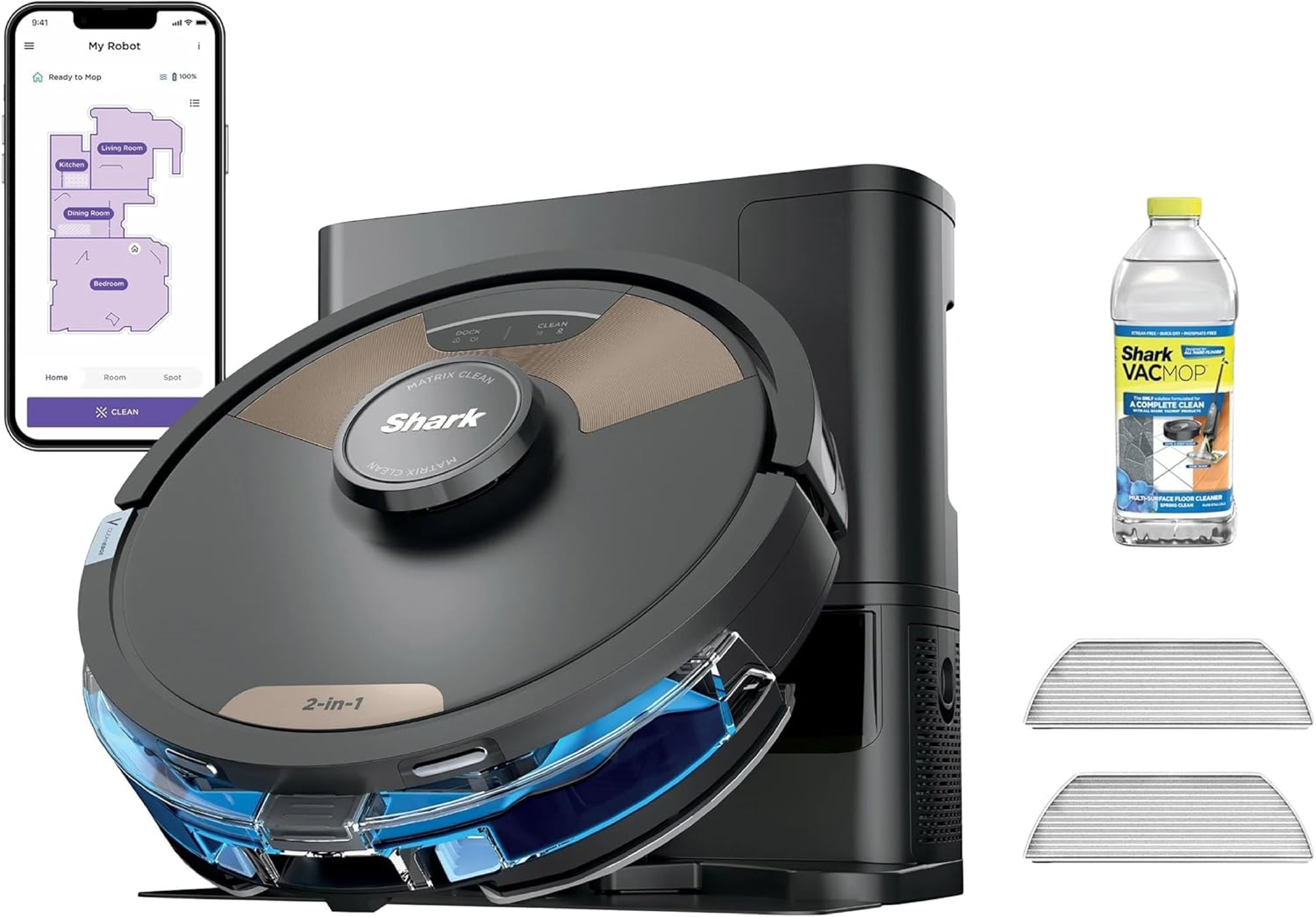 Restored Shark AI Ultra 2-in-1 Robot Vacuum and Mop with XL HEPA Self-Empty Base
