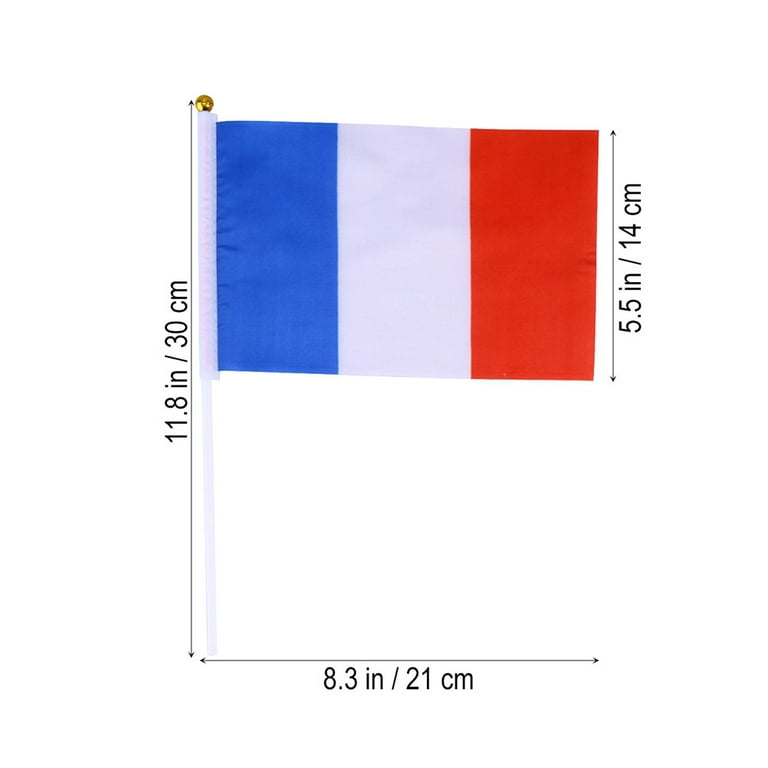 BESTONZON 20pcs France Hand Held Flags Mini French National