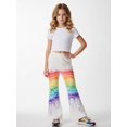 thumbnail image 2 of 5-6Y Girls Colored Flared Pants Digital Print Trousers Slim-Fit Wide Leg Flare for Spring Summer Autumn, 2 of 6