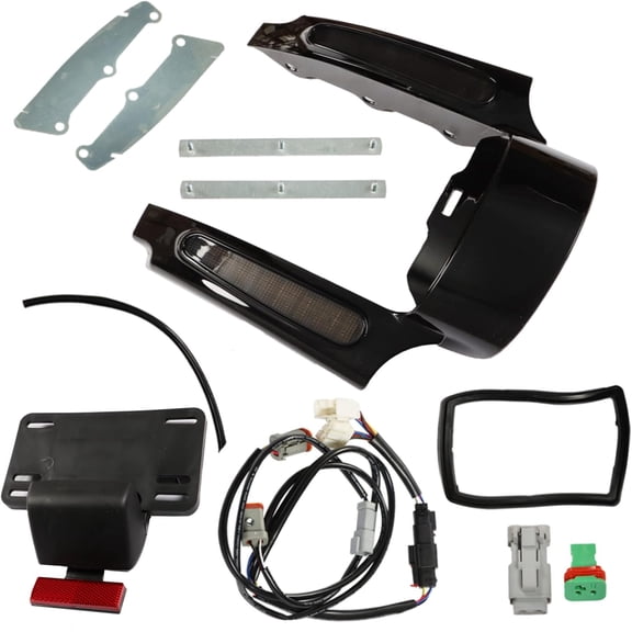 munirater Rear Fender Fascia Kit with Tail Light Turn Signal Light Replacement for Road King 2009-2013