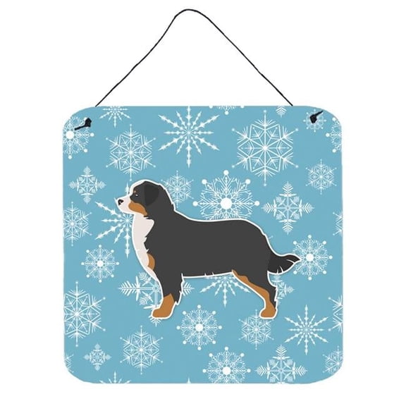 Winter Snowflake Bernese Mountain Dog Wall or Door Hanging Prints