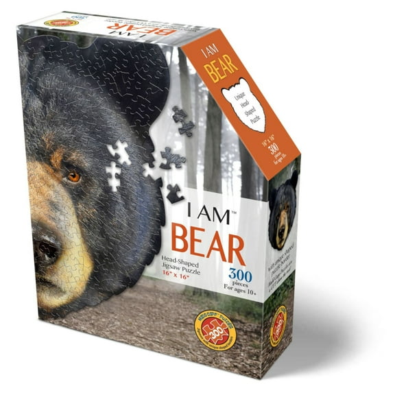 Madd Capp BEAR 300 Piece Jigsaw Puzzle For Ages 10 and up - 6010 - Unique-Shaped Border, Challenging Random Cut, Deluxe Five-Sided Box Fits on Bookshelf, Includes Educational Madd Capp Fun Facts