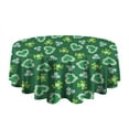 thumbnail image 5 of Welcome St.Patrick's Day Clovers Leaf Round Table Cloth,Wrinkle Free Table Cover with Polyester,Waterproof Reusable Tableclothes for Easter Birthday Picnic Wedding (Round,60x60inch), 5 of 6