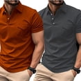 thumbnail image 4 of AJZIOJIRO Men's Summer Lapel Cotton Shirt Tops Short Sleeve Pullover T-Shirts S-3XL Casual Tees Shirts, 4 of 8