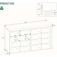 thumbnail image 3 of Shoe Bench with Cushion, Entryway Storage Bench with 16 Cubbies, Cubby Shoe Rack with Adjustable Shelves, Shoe Organizer Cabinet for Living Room, Bedroom, Entryway, White, 3 of 8