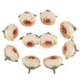 thumbnail image 2 of Camelia de seda Retro europea Artificial y capullo de rosa con hojas decoración del hogar de boda, 2 of 8