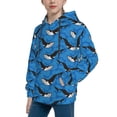 thumbnail image 2 of Fotbe Whale And Sea Pattern Youth Pullover Hooded Sweatshirt, Boys Hoodie, Kangaroo Pocket Hoodie for Kids Girls -Large, 2 of 6