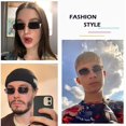thumbnail image 3 of FEISEDY Retro Small Narrow Rimless Sunglasses Clear Eyewear Vintage Rectangle Sunglasses for Women Men B2643, 3 of 12