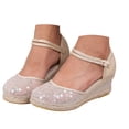thumbnail image 3 of YLYL Womens Espadrilles Sandals Ankle Strappy Wedge Heel Closed Toe Comfy Casual Summer Shoes, 3 of 9