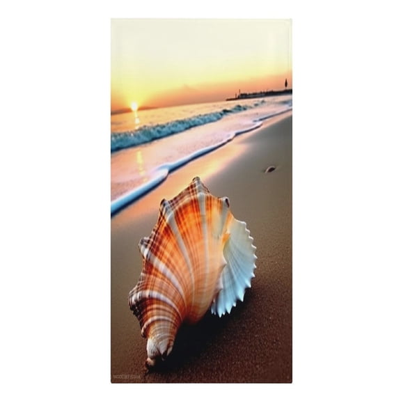 RKSupls Seashell Sunset Beach Shore Microfiber Beach Towel Absorbent Compact Towels for Swimming Pool Beach Travel Things for Vacation Essentials Adult Gift,61.4×30.3Inch