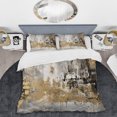 thumbnail image 2 of Designart "Contemporary Golden Abstraction" Abstract Bedding Covert Set - Modern White Bed Set With 2 Shams, 2 of 6