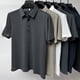 thumbnail image 3 of Camisas Para Hombre Manga Larga Camisa de hombre con botones hacia arriba y solapa hacia abajo Camisa deportiva de manga corta de color sólido (Dark Gray, XL), 3 of 7