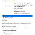 thumbnail image 2 of Inlet and Outlet Auto Trans Oil Cooler Hose Assembly - Compatible with 1996 - 2003 Lincoln Town Car 1997 1998 1999 2000 2001 2002, 2 of 2