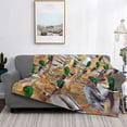 thumbnail image 2 of Zufioo Mallard Ducks Print Horizontal Flannel Blanket, Anti-wrinkle, Anti-shrinkage, Anti-allergic Plush Blanket, Household Items Suitable for Bedroom-40"x30", 2 of 6
