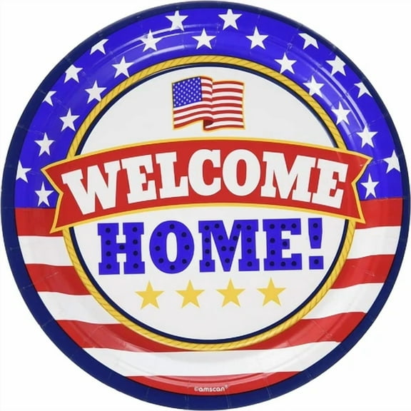 Welcome Home Usa America Military Patriotic Theme Party Bulk 9" Dinner Plates