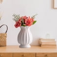 thumbnail image 6 of White Ceramic Vase, Modern Decorative Vase, Home Decor Accents for Living Room Table Centerpiece, Minimalist Ceramic Vase for Flowers and Interior Design, 6 of 6