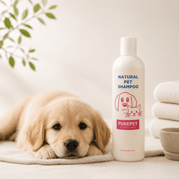 PurePetEssentials Lavender Scent Natural Dog Shampoo for Itchy Skin, Prevents Dandruff, 16oz