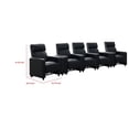 thumbnail image 5 of Benjara Heena Home Theater Set-5 Manual Recliners-2 Consoles-Black Faux Leather, 5 of 6