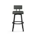 thumbnail image 2 of Amisco Staten 26 In. Swivel Counter Stool - Dark Grey Faux Leather / Black Metal, 2 of 9