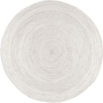 Jaipur Art And Craft Modern 60x60 CM (2 x 2 Square feet)(23.40 x 23.40 Inch)White Round Jute AreaRug Carpet throw