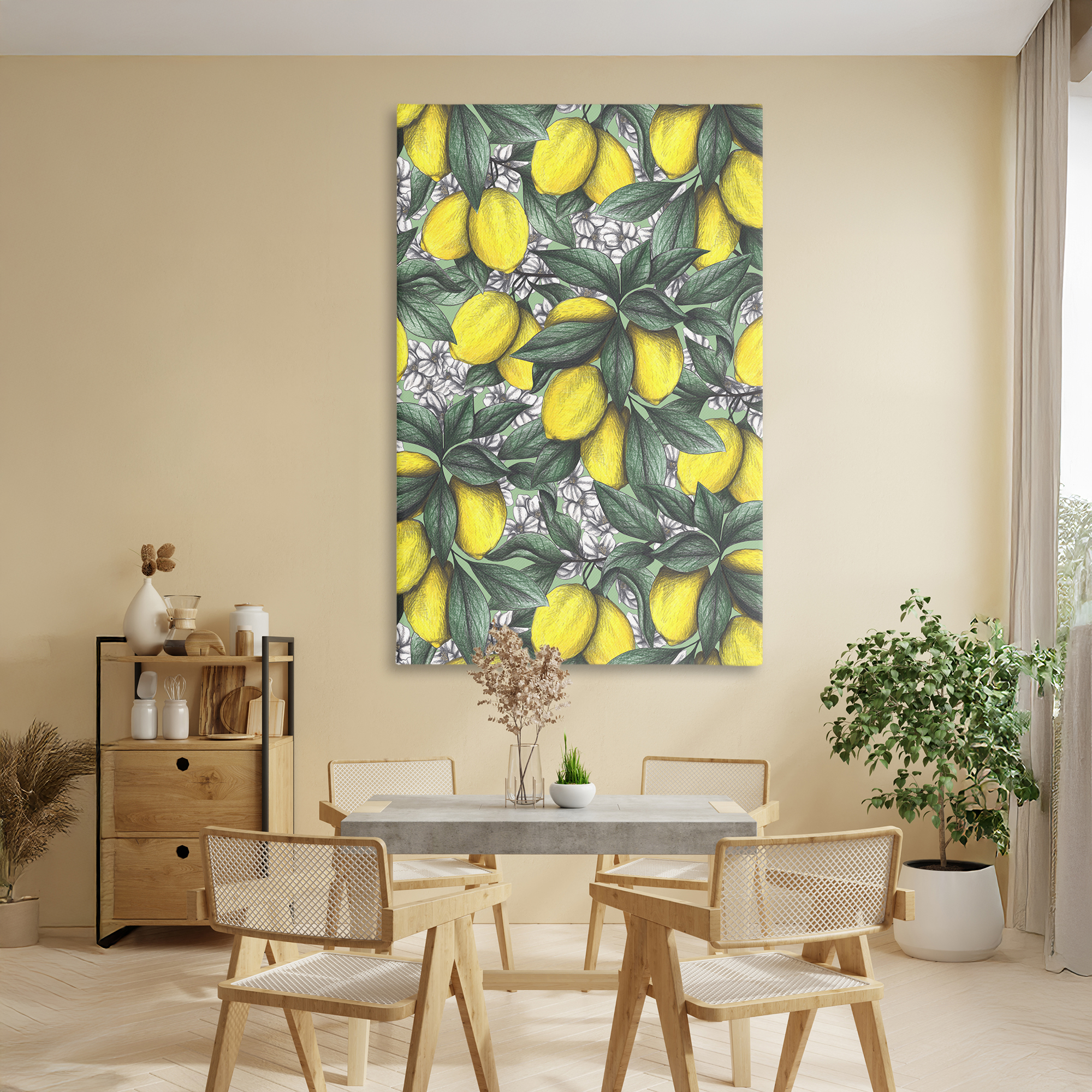 Under The Lemon Tree Canvas Wall Art, design by Cecilia Battaini