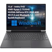 HP Victus 15.6" 144Hz FHD Gaming Laptop Computer, Hexa-Core AMD Ryzen 5 7535HS (Beat i5-13420H), 16GB DDR5 RAM, 512GB PCIe SSD, GeForce RTX 2050 4GB, WiFi 6, BT 5.3, Backlit KB, Windows 11, Tichang