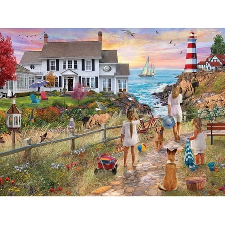 Bits and Pieces 300 Piece Beach Path Jigsaw Puzzle, 18x24 Inches