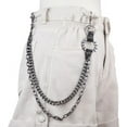 thumbnail image 2 of Unisex Punk Chains for Pants, Heavy Duty Belt Chains Hip Hop Trousers Jeans Chain with Lobster Clasps for Wallet Keys, 2 of 8
