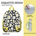 thumbnail image 4 of Retro Floral Students Backpack - Yellow Daisy Bloom and White Flower Design, Lightweight Water-Resistant Student School Bag for &, 4 of 6