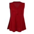thumbnail image 2 of Camisa sin mangas Zulema Ocasional Cuello En V Rojo 3XL, 2 of 8