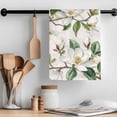 thumbnail image 2 of Flowers Leaves Kitchen Towel Dish Cloths Set of 1, Microfiber Soft Kitchen Hand Towels, Farmhouse White Botanical Magnolia Retro Absorbent Quick Drying Dishcloths 18 x 28 Inches, 2 of 8