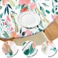 thumbnail image 4 of Pioneer Flower Floral Print Pattern Round Fitted Tablecloth with Elastic Edge,Dining Table Cover Waterproof,Outdoor Round Tablecloth for Camping,Dining,Indoor and Outdoor, 4 of 7