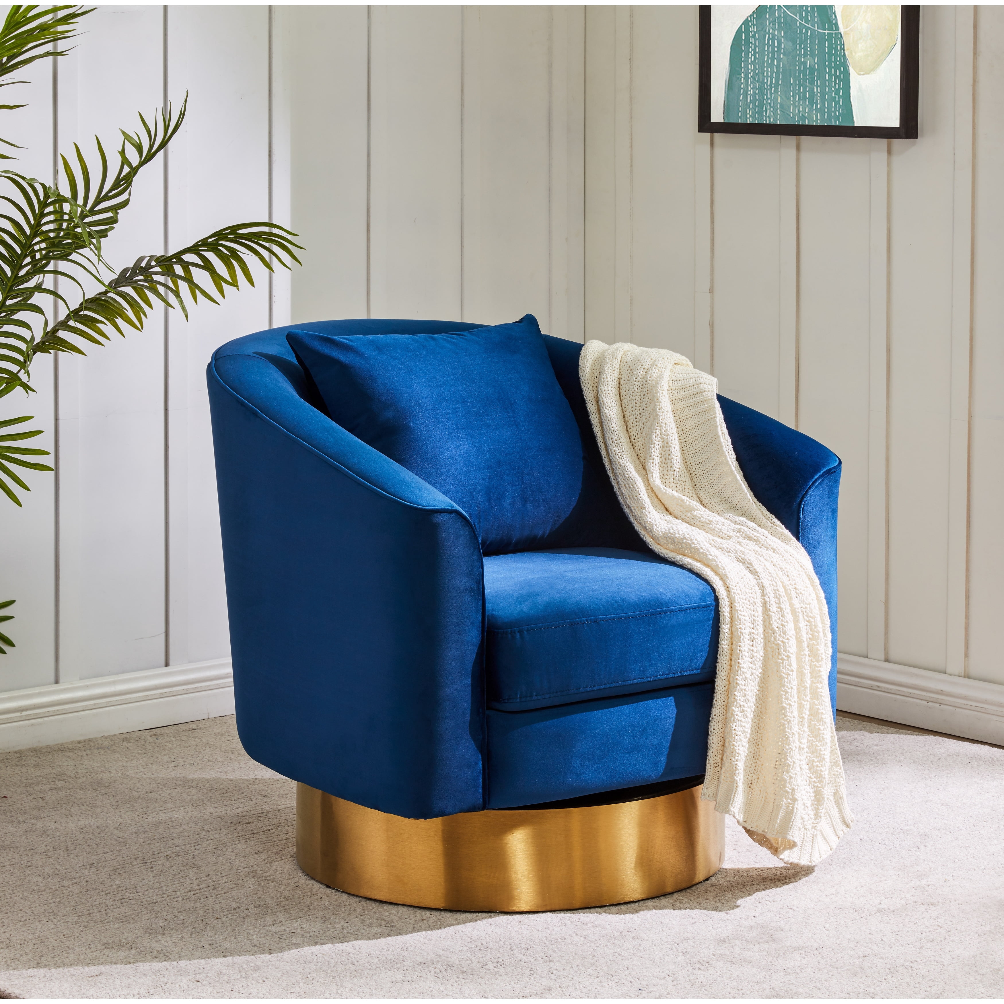 Safavieh Couture Joaquin Swivel Barrel Chair - Thumbnail 3