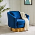 thumbnail image 2 of Safavieh Couture Joaquin Velvet Swivel Barrel Chair - 32.5" W x 32.1" L x 30.1" H Navy, 2 of 6