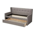 thumbnail image 5 of Bowery Hill Contemporary Upholstered Fabric Twin Daybed with Trundle in Gray, 5 of 10