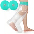thumbnail image 1 of Cast Covers for Shower Leg, 2 Pack Waterproof Leg Cast Cover for Showering, Reusable Shower Sleeve for Leg Cast Wound Protector, Watertight Adult Cast Protector for Calf, Ankle, Wound, 1 of 7